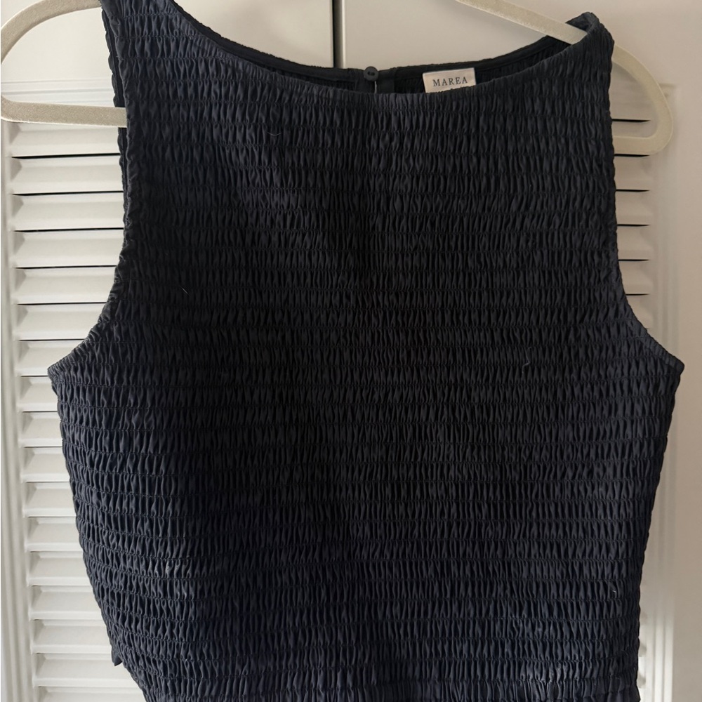 Marea By Liz Joy Women's Black Smocked Top